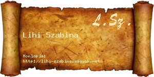 Lihi Szabina névjegykártya